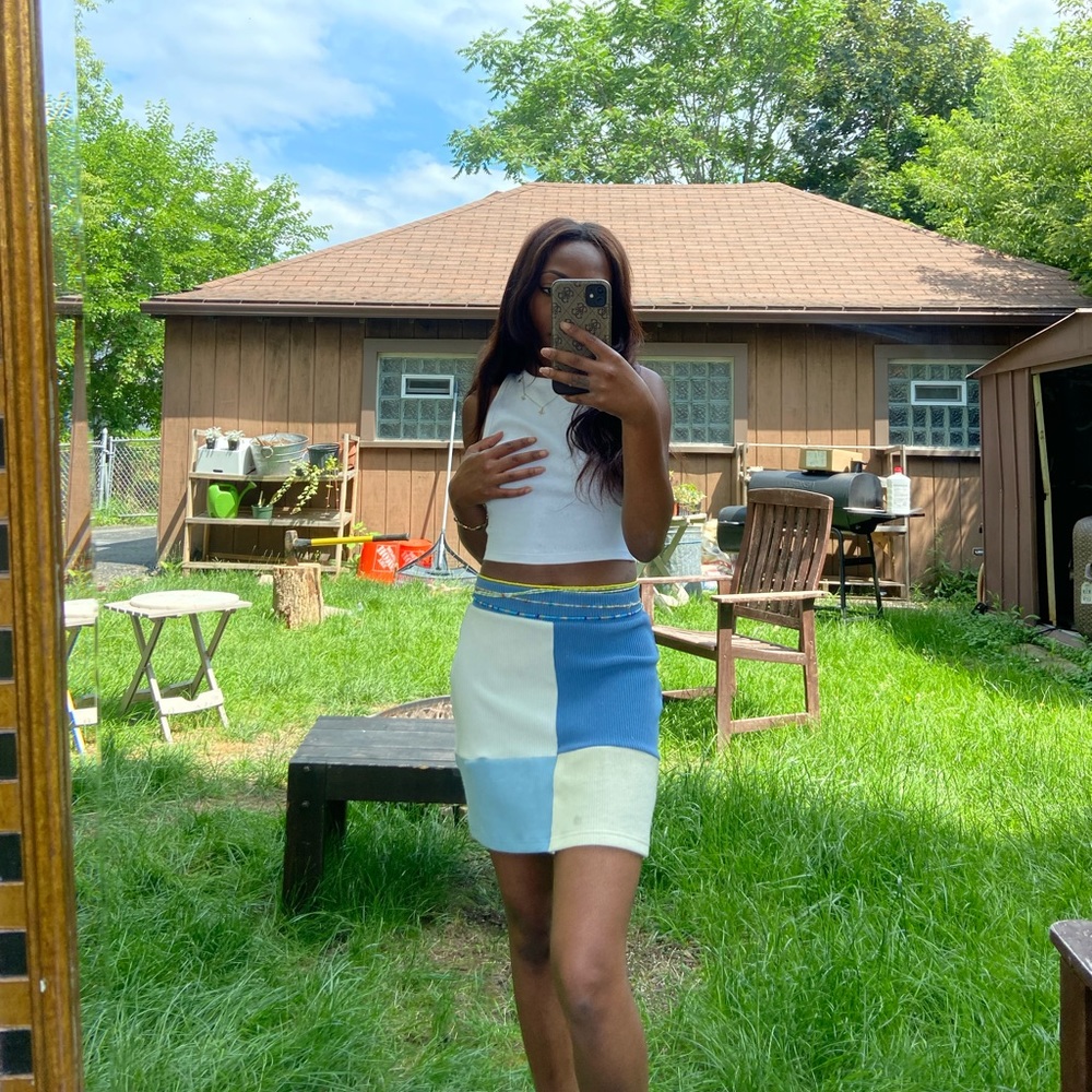 Small 4 color Patchwork skirt Pacsun